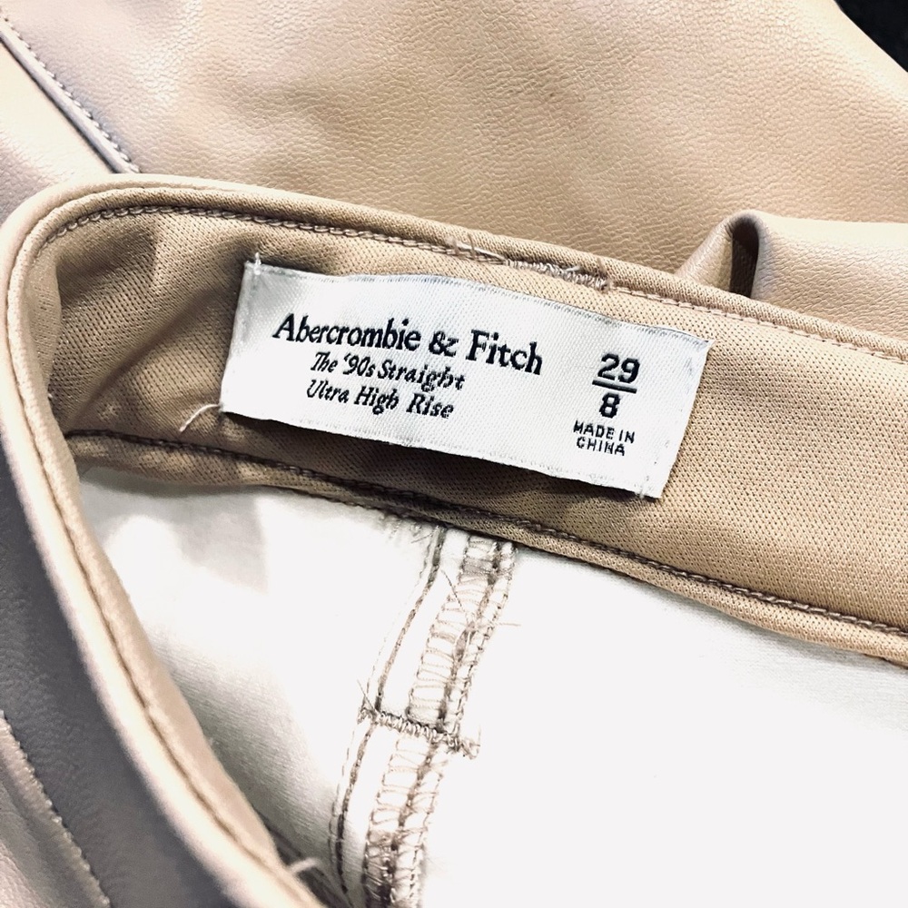 Abercrombie 90’s Straight Leg Super High Waist Faux Leather Pant - Picture 2 of 8